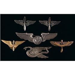 Six Aviation Themed Badges