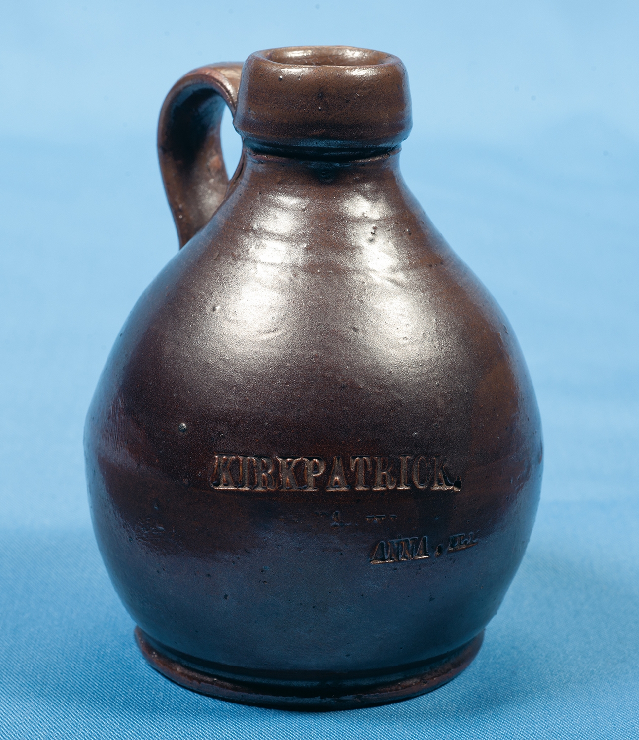 Little Brown Jug by Anna Pottery Marked "Kirkpatrick Anna, Il"