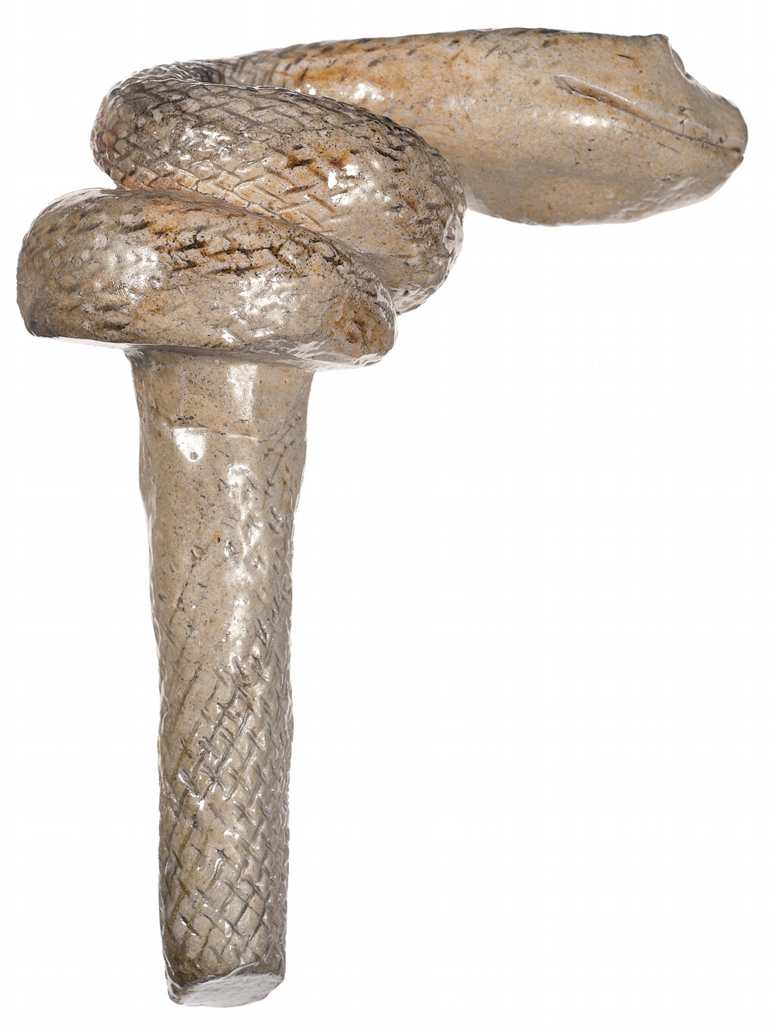 Extremely Rare Salt Glaze Snake Jug Stopper by Anna Pottery