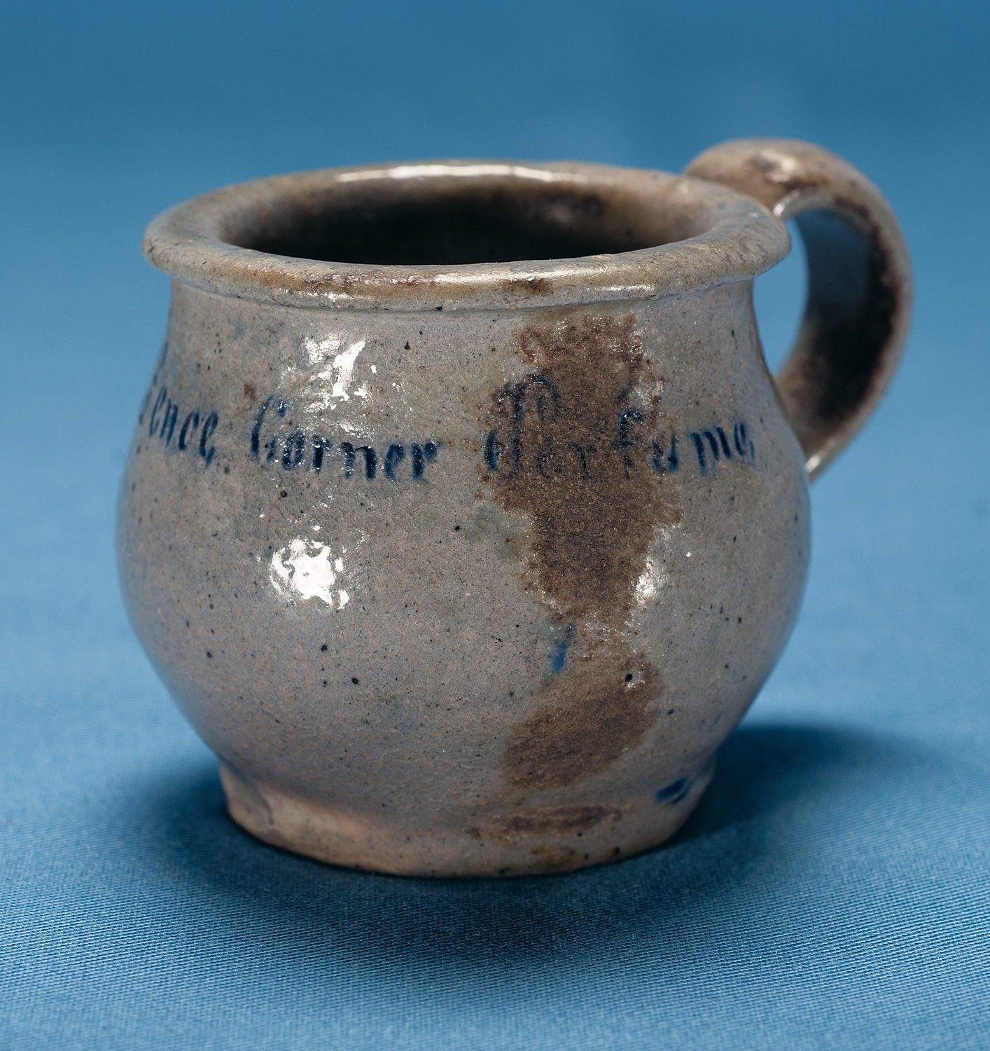 Rare Miniature Salt Glaze Stoneware Chamber Pot, Made by Anna Pottery