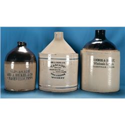 Three Tennessee Liquor Advertising Jugs