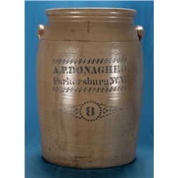 Parkersburg, West Virginia Eight Gallon Decorated Crock