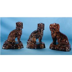 Three Staffordshire Dog Door Stops