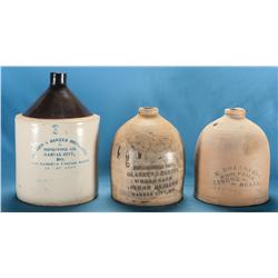 Three Missouri Liquor Advertising Jugs