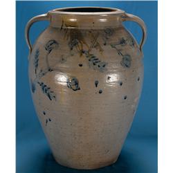 Salt Glaze Urn Ohio Region with Cobalt Blue Decoration