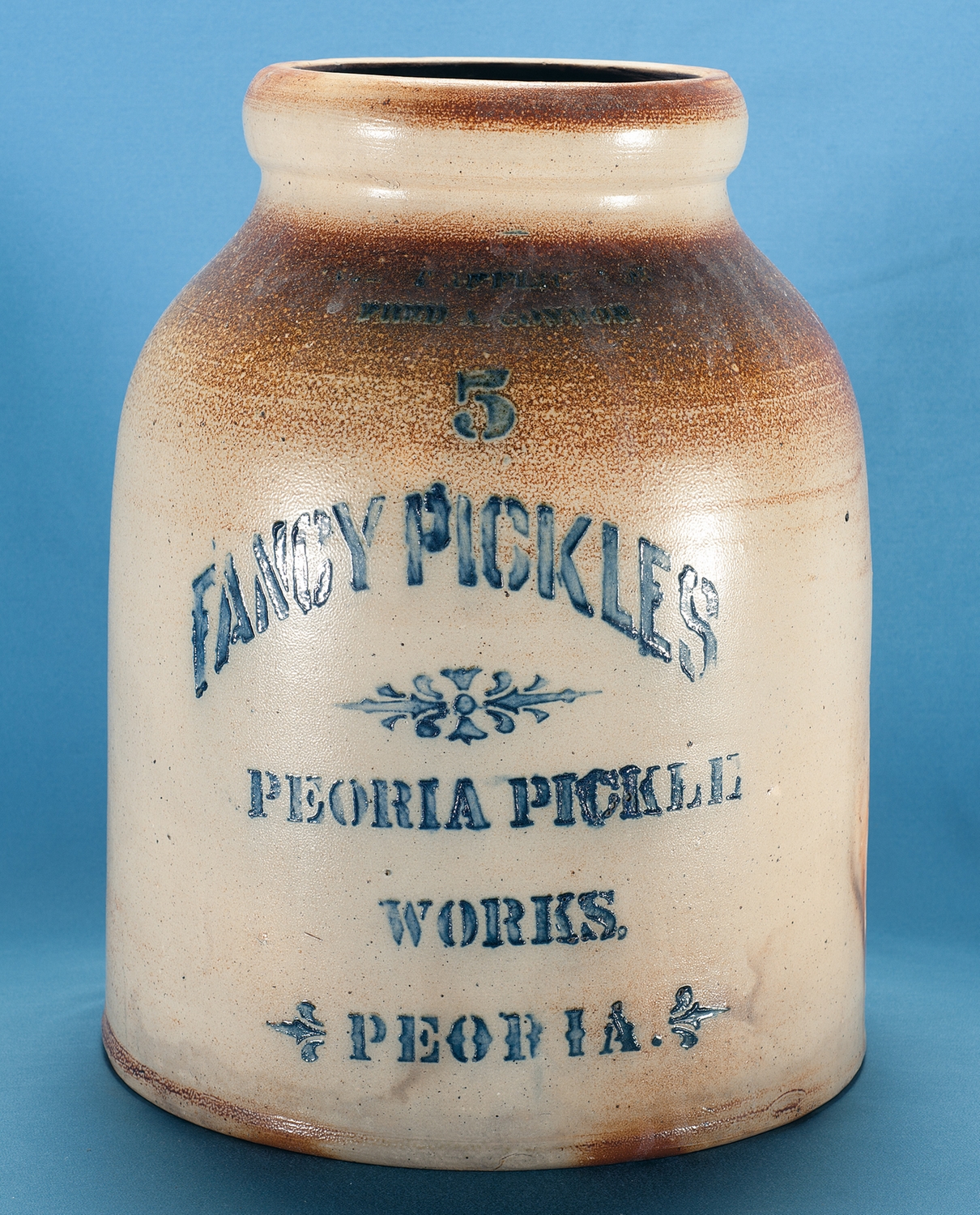 Extremely Rare Peoria Pickle Works Pickle Jar Attributed to Buckeye