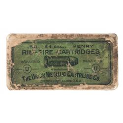 Scarce Box of Union Metallic Cartridge Co. 44 Henry Rimfire Rifle Ammunition