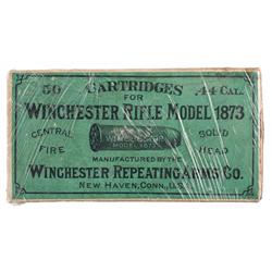 Sealed Box of 44 Caliber Cartridges for a Winchester Model 1873 Rifle