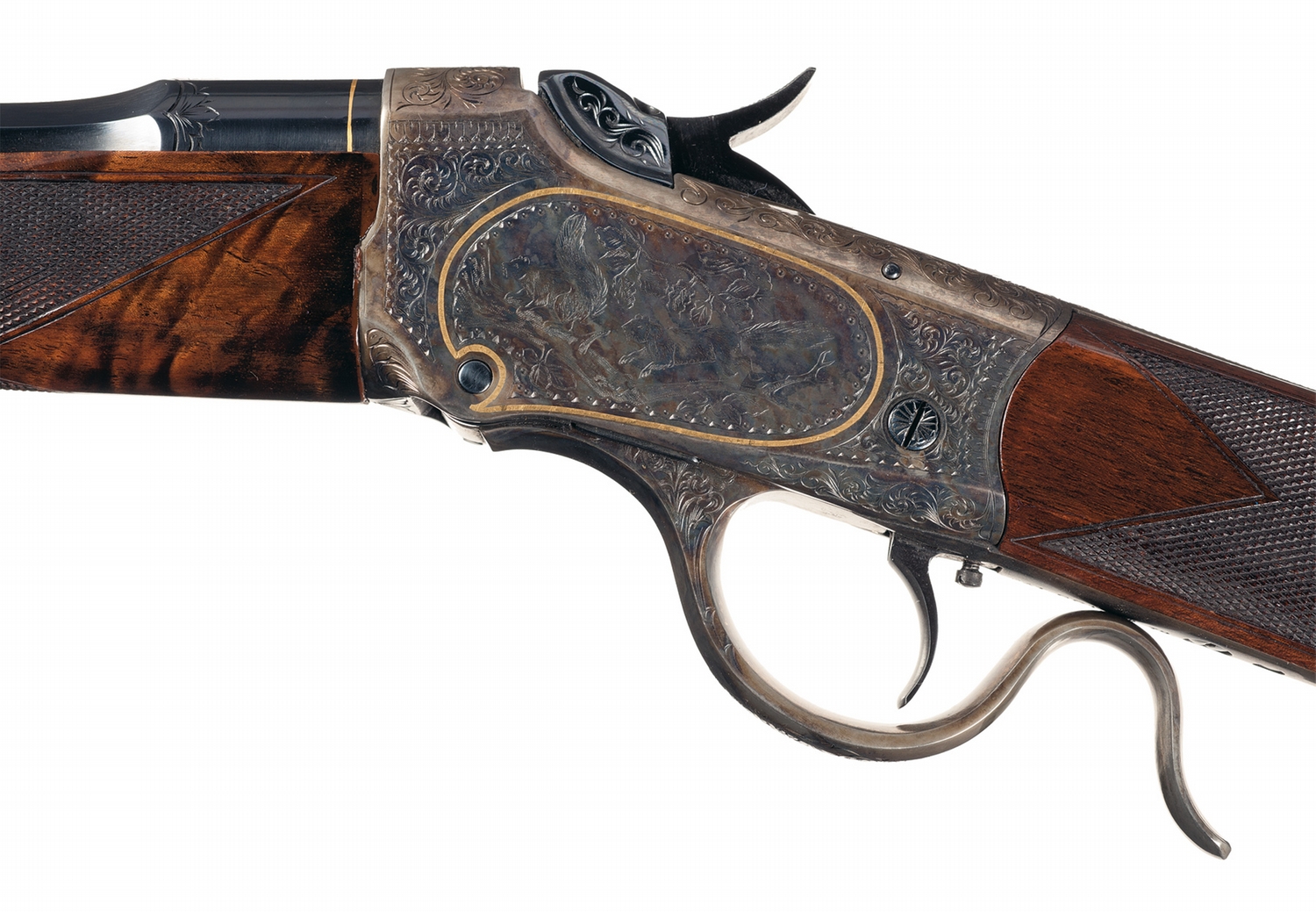 Custom Engraved, Gold Inlaid, Winchester Model 1885 Low Wall Single ...