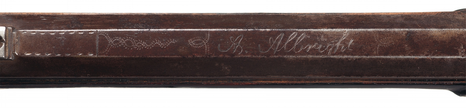 J.J. Henry Marked Kentucky Flintlock Rifle with Powder Horn