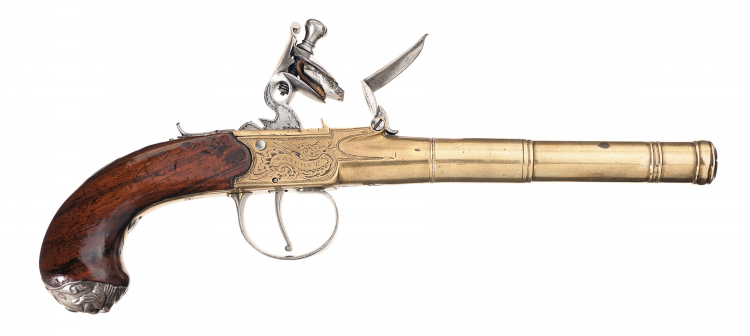 Waters & Co. Brass Flintlock Pistol
