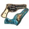 Image 1 : Unique Gold Inlaid Presentation Pinfire Revolver with Ivory Grips and Fitted Presentation Pipe Case