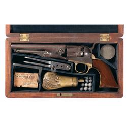 Cased Colt Model 1862 Police Percussion Revolver with Accessories