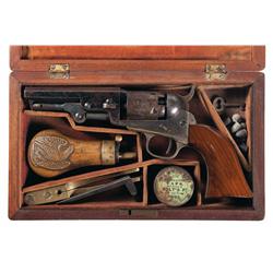 Cased Colt Model 1849 Percussion Pocket Revolver with Accessories