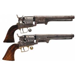 Lot of Two Colt Brevete 1851 Navy Model Percussion Revolvers -A) Colt Brevete 1851 Navy Model Percus