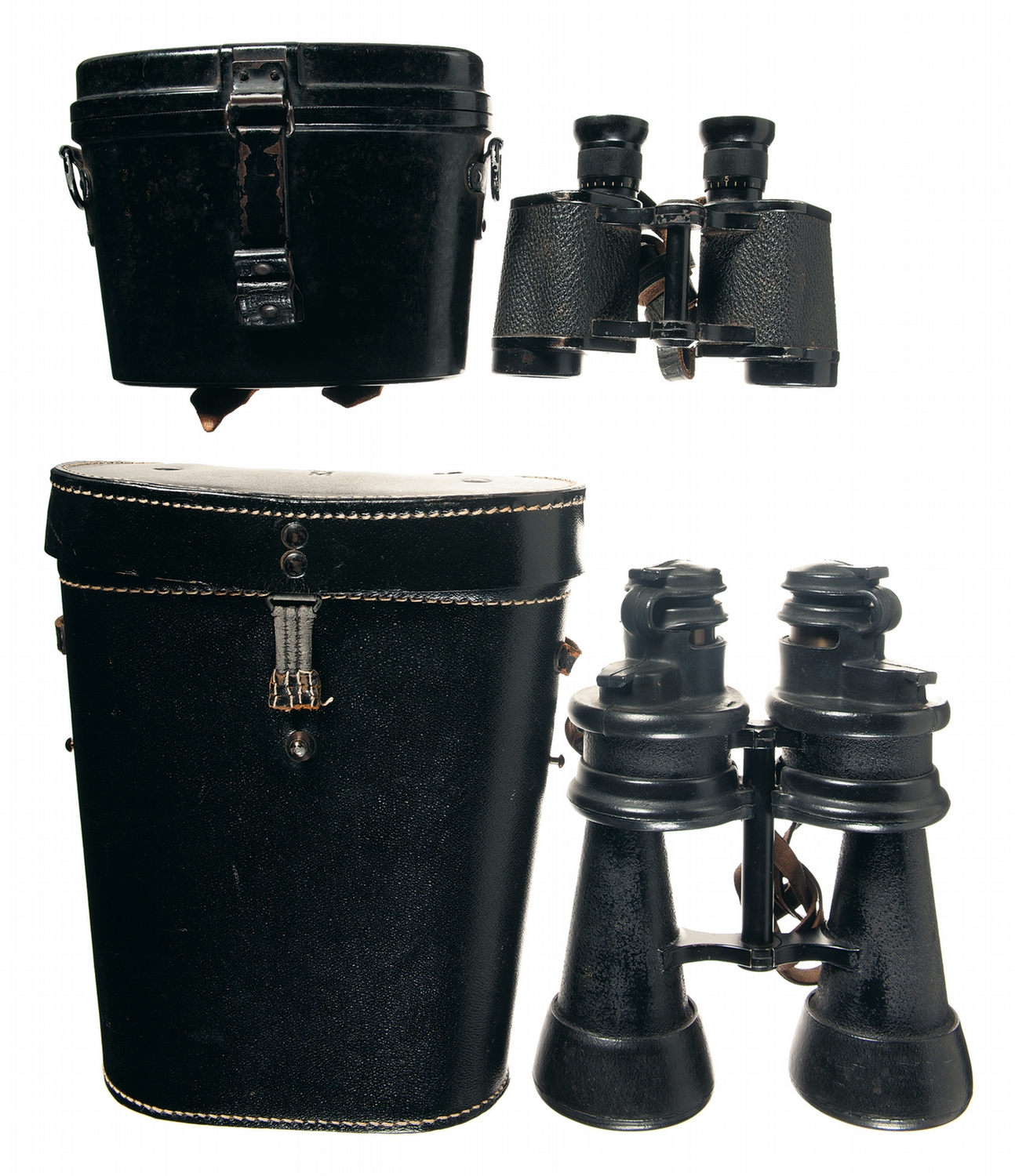 Two World War Two German Binoculars, Including a Pair of Leitz Naval