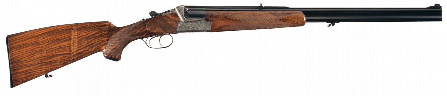 Engraved Heym Model 55B Over Under Double Barrel Rifle