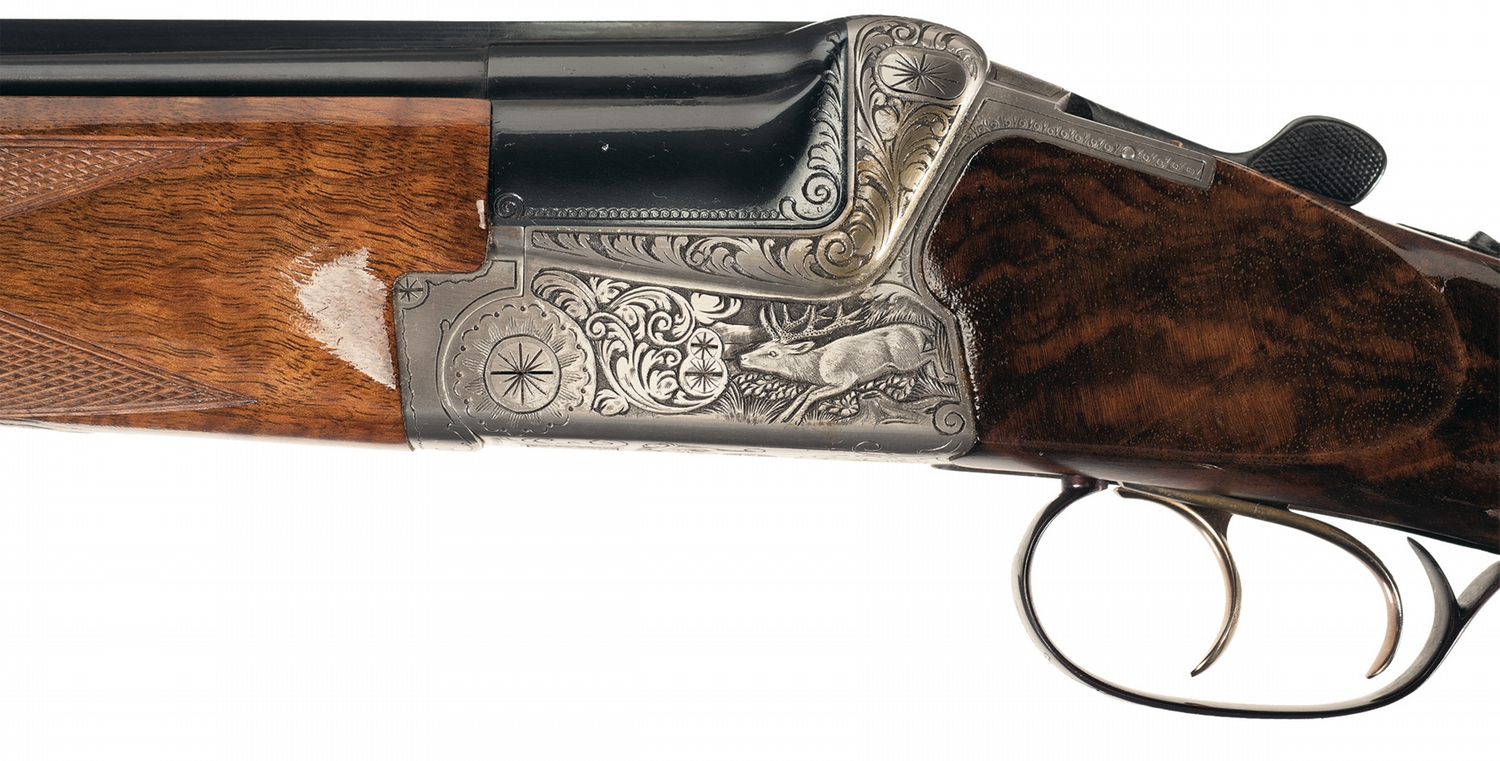 Engraved Heym Model 55B Over Under Double Barrel Rifle