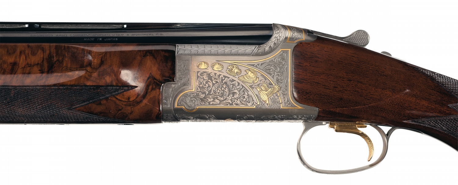 Cased Browning Engraved Citori G.T.I. Gold Sporting Over/Under Shotgun