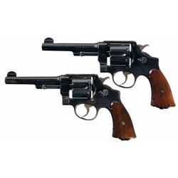 Two World War I U.S. Contract Smith & Wesson Model 1917 Double Action Revolvers -A) U.S. Contract Sm