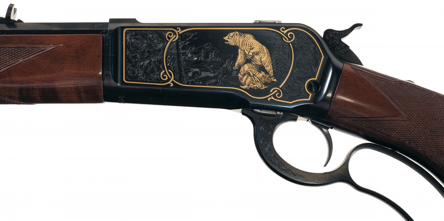 Engraved Gold Inlaid Winchester Model 1886 High Grade Lever Action ...