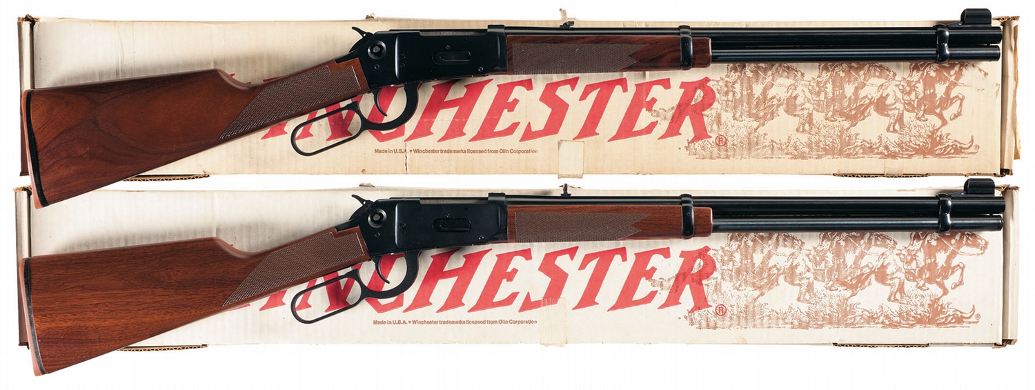 Two Winchester Model 94 Big Bore Lever Action Rifles A) Winchester Model 94 AE "Big Bore" Lever Act