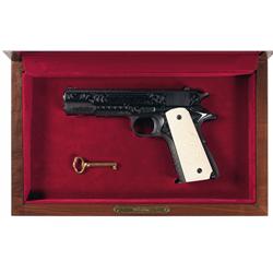 Outstanding Cased Factory Engraved Colt MK IV Series 70 Government Model Semi-Automatic Pistol