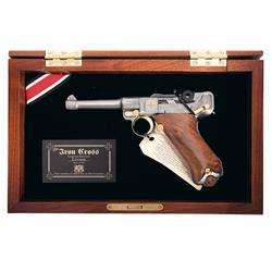 Cased Engraved Gold Inlaid American Historical Foundation Iron Cross Limited Edition Luger