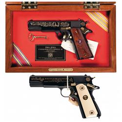Collector's Lot of Two Commemorative 1911A1 Semi-Automatic Pistols -A) Cased Auto Ordnance Iwo Jima 