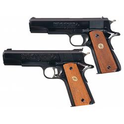 Two Colt MK IV Series 70 Semi-Automatic Pistols -A) Colt MK IV Series 70 Government Model Semi-Autom