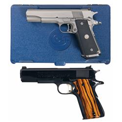 Two Colt Mark IV Pistols -A) Colt MK IV Series 80 Gold Cup National Match Semi-Automatic Pistol in C