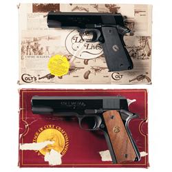 Two Boxed Colt Semi-Automatic Pistols -A) Colt MK IV Series 80 Lightweight Commander Model Semi-Auto