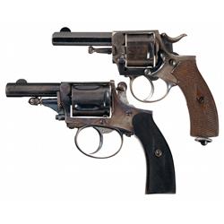 Collector's Lot of Two Belgian Made Double Action Revolvers -A) J. Marechal Kobold Pattern Double Ac
