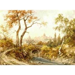 CICERI [Eugène ?] - [Paysage avec ville], XIX