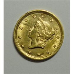 1852 $1 GOLD  AU55