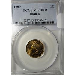1909 Indian penny PCGSRD  PCGS price guide = $135.