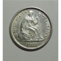 1872 Half dime  NICE AU