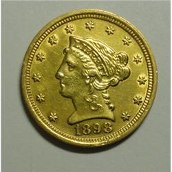 1898    $2 1/2  GOLD  XF/AU