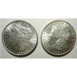 1904  MS62 and 1904O MS63 Morgan $