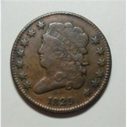 1829 Half Cent  Nice color  F/VF