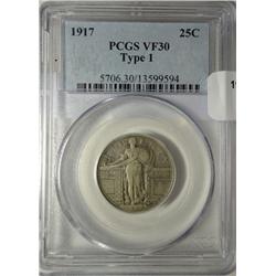 1917T1 Quarter  PCGS30