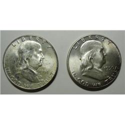 1950 and 51D Franklin half $  MS63