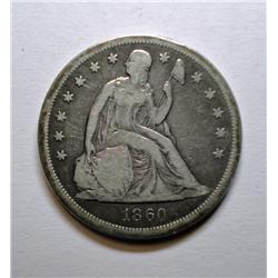 1860O Seated $  fine . YES only partial LIBERTY