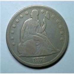 1871 Seated $  fine . YES only partial LIBERTY