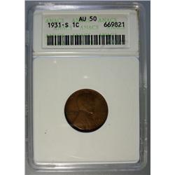 1931S Lincoln penny ANACS50