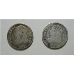1832 and 33 Bust dimes VG