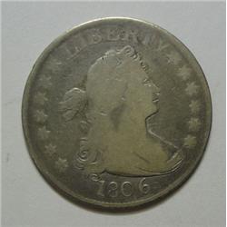 1806 Bust Quarter solid rim Fine some marks but stll an attractive type coin