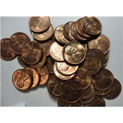 Roll(50) 1941 BU  Lincoln pennys several are spotted so bid accordingly