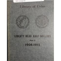 30 coin Barber Half $ book 1904 thru 1915 missing 05O-10PS-13PD-14-15