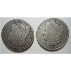 1891CC VG and 1894S VG  Morgan $